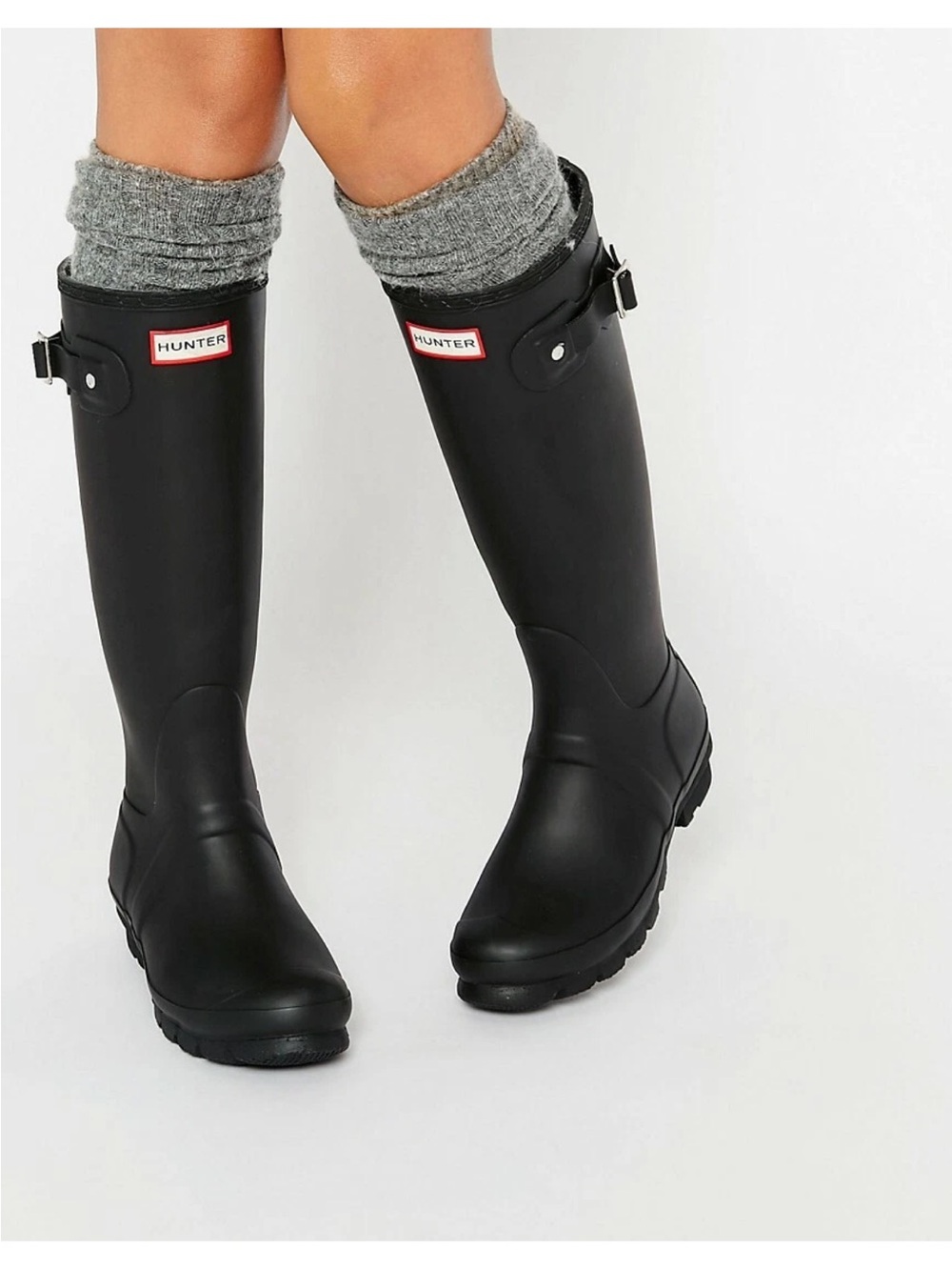 Hunter Original matte Black high barn rain boot EUC size 8